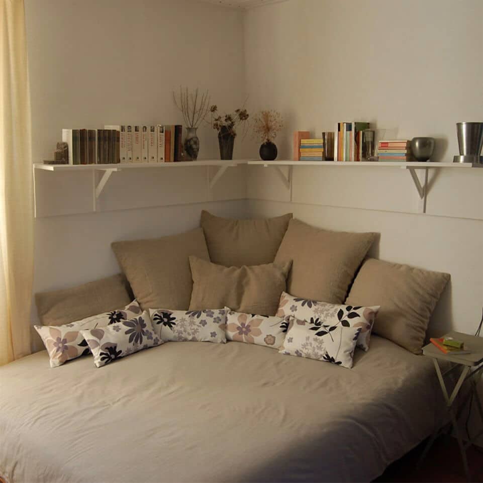 corner shelf ideas for bedroom