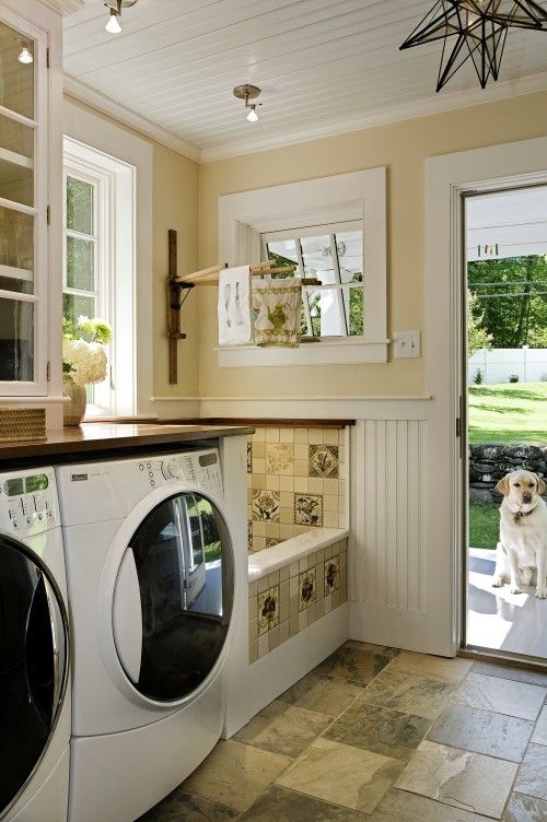 Mudroom Ideas with washer and dryer