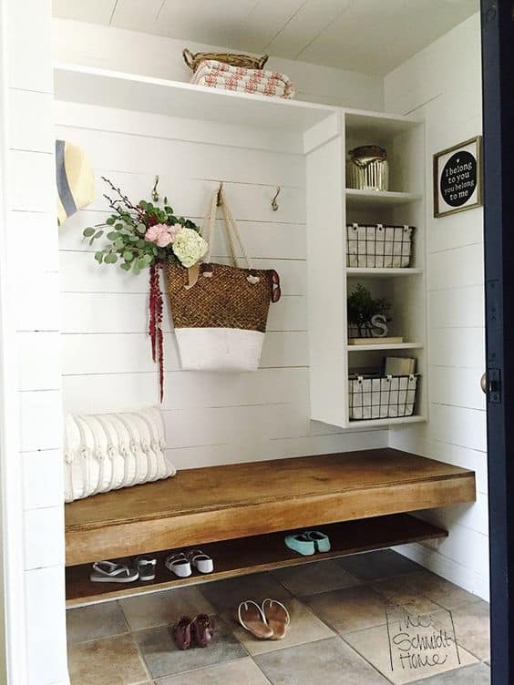 DIY Mudroom Coat Hook Accent Wall - Smallish Home