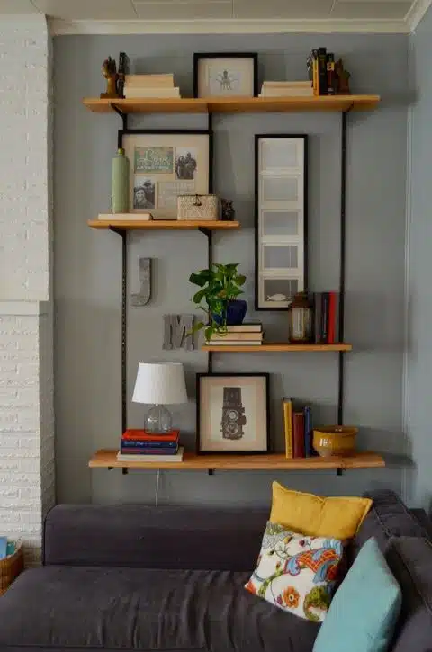 wall shelf ideas for living room