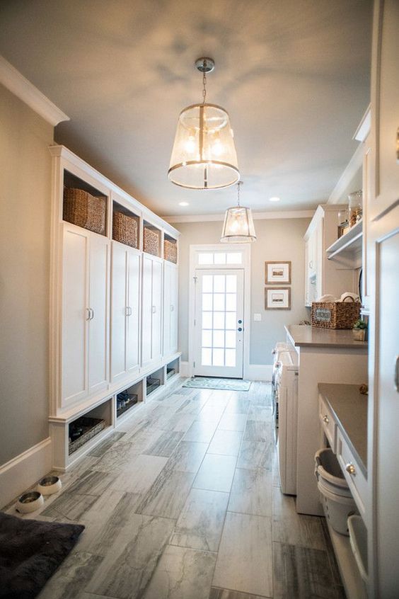 Mudroom Ideas with washer and dryer