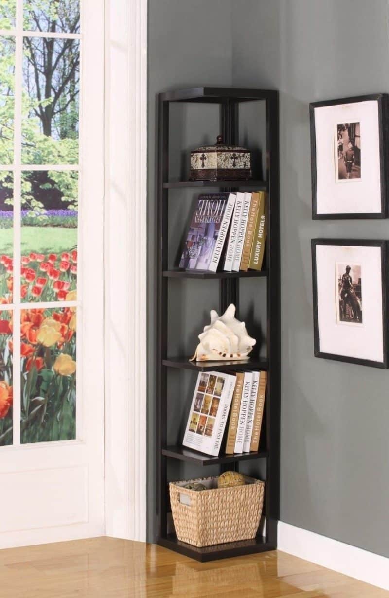 corner shelf ideas for living room