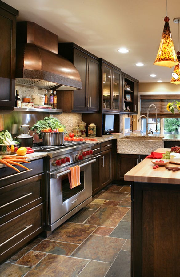 kitchen countertop ideas with dark Cabinets