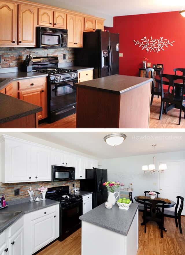 old cabinets painting for kitchen remodel