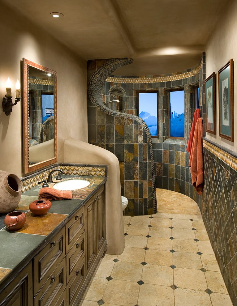 Southwestern Bathroom Remodel Design