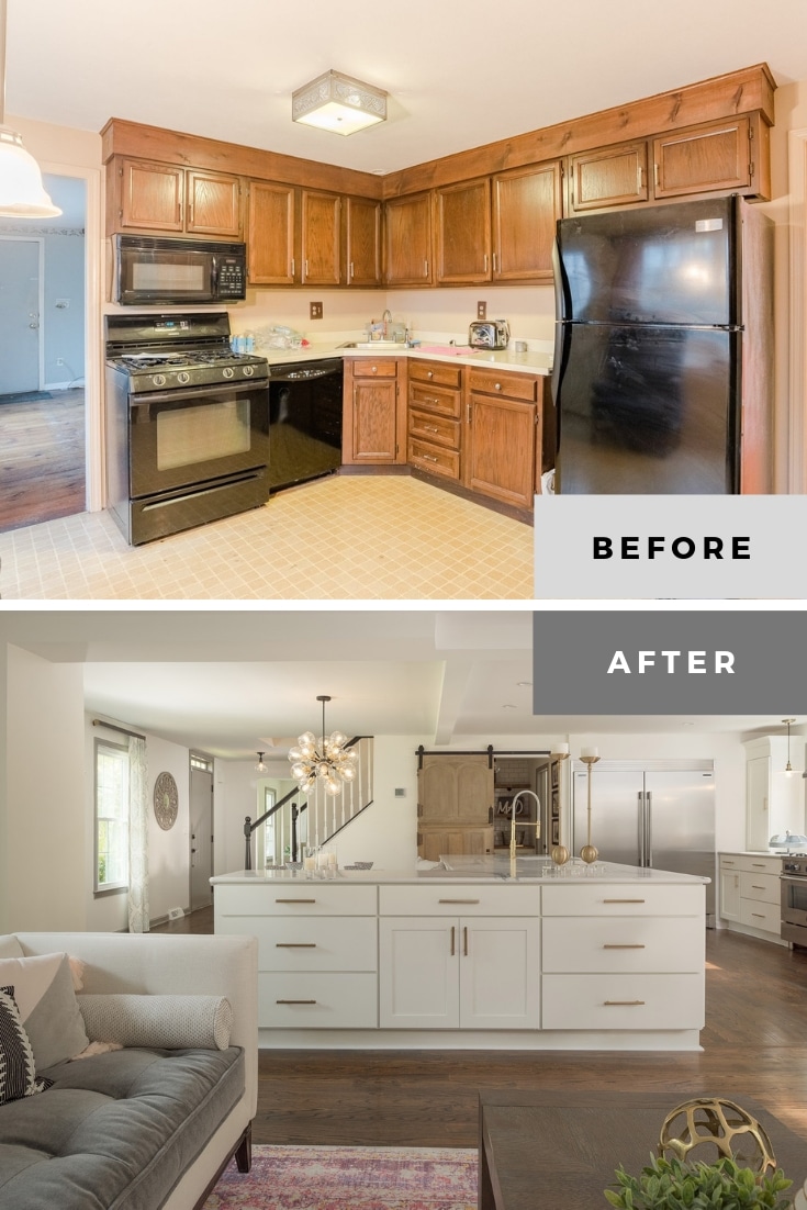 before and after kitchen remodel