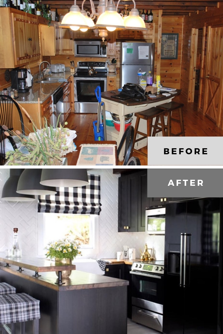oak kitchen remodel before and after