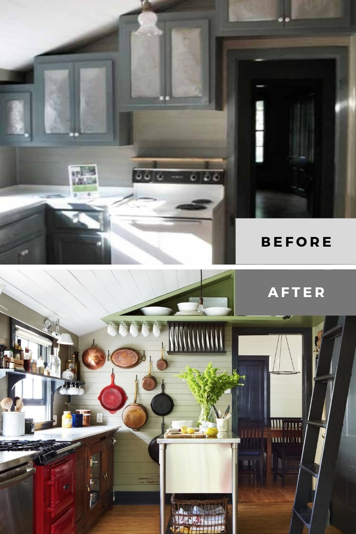inexpensive kitchen remodel before and after