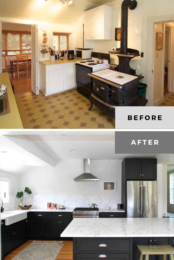 cheap kitchen remodel before and after