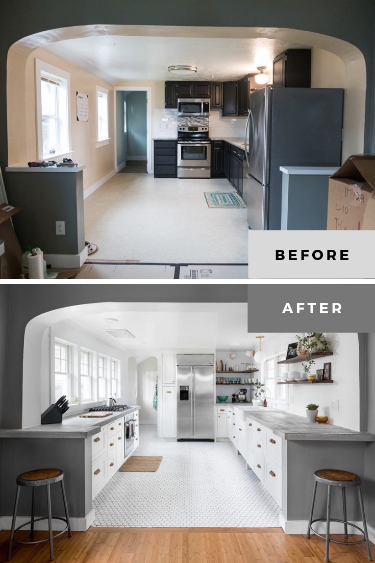 small kitchen remodel before and after