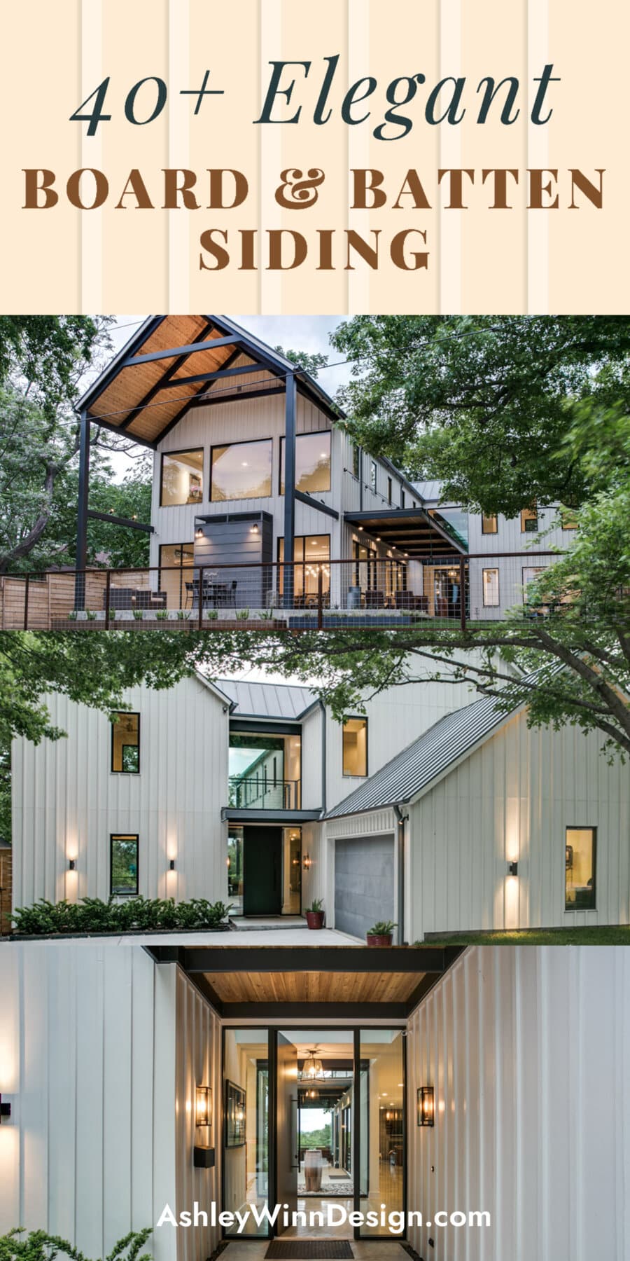 white board and batten siding