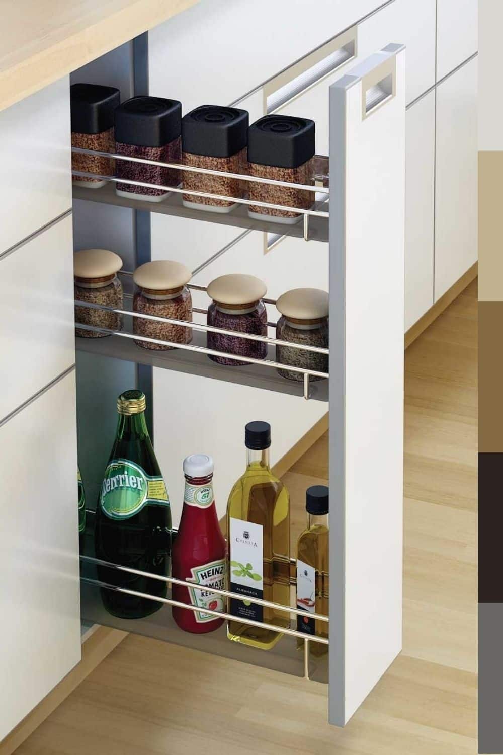 modern pull-out spice rack