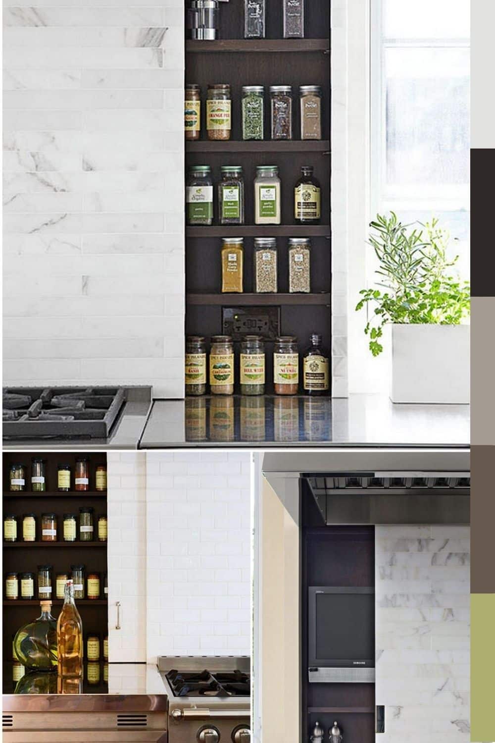 modern backsplash spice rack