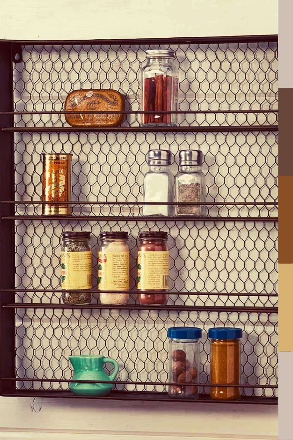 farmhouse metal spice rack