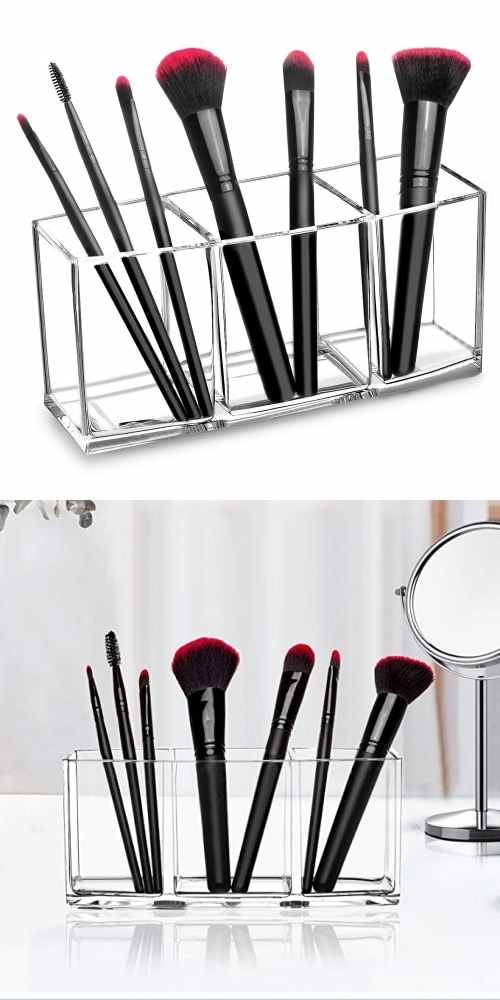 clear brush makeup storage