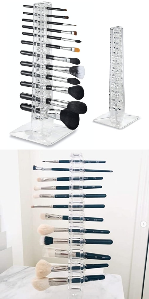 clear vertical brush storage