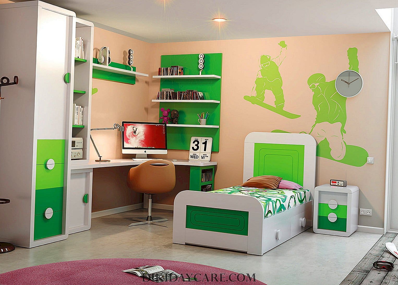 layout of kids small bedroom