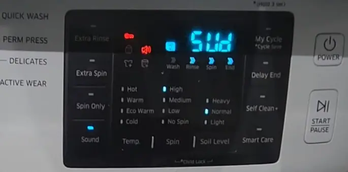 SUD error code mean on Samsung washer?