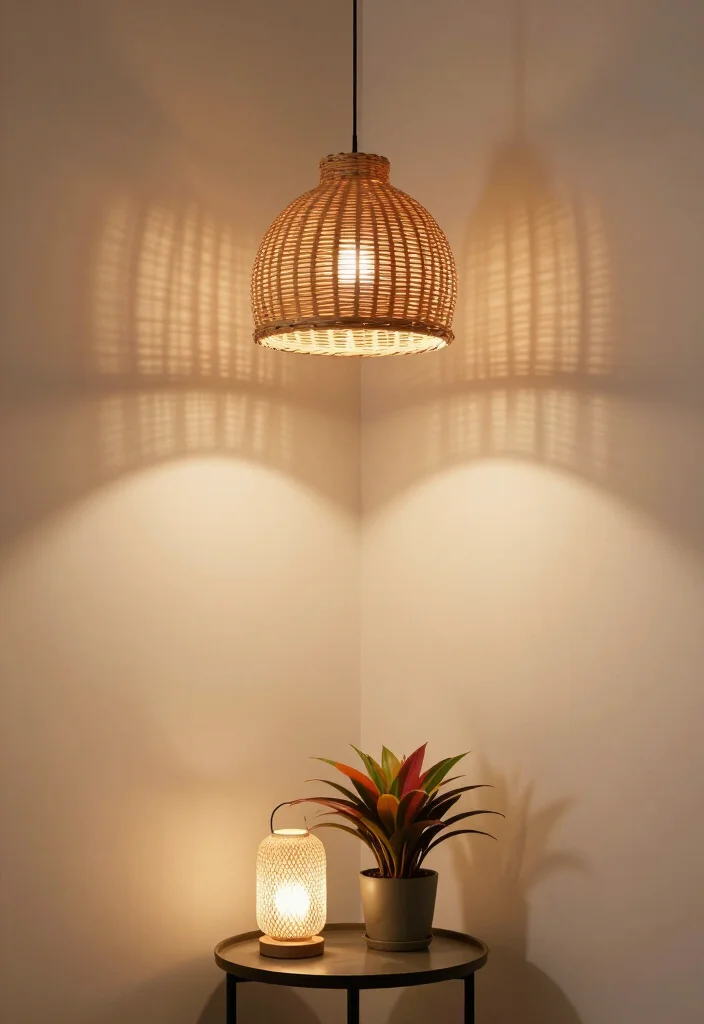 17 Artistic Corner Wall Ideas That Will Inspire Your Inner Designer - 12. Artistic Lighting Fixtures 1