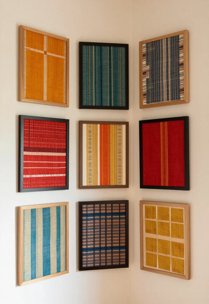 17 Artistic Corner Wall Ideas That Will Inspire Your Inner Designer - 14. Framed Fabric Panels 1