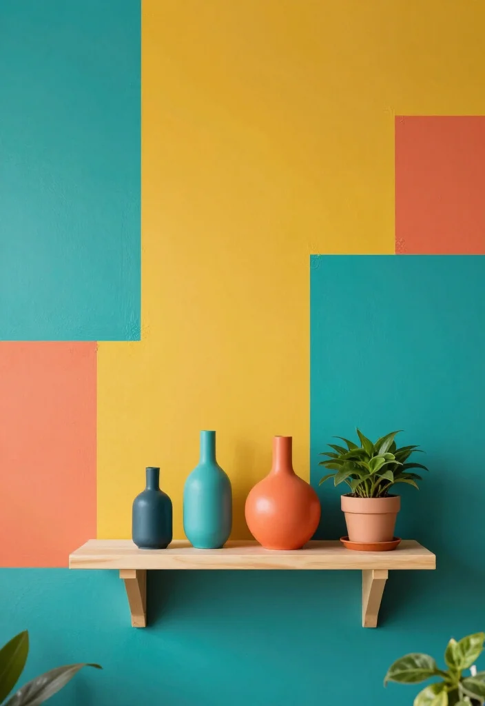 17 Artistic Corner Wall Ideas That Will Inspire Your Inner Designer - 2. Bold Color Blocks 1