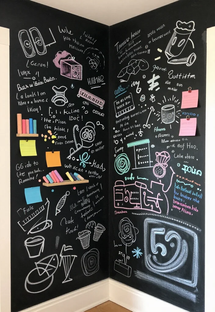 17 Artistic Corner Wall Ideas That Will Inspire Your Inner Designer - 8. Interactive Chalkboard 1