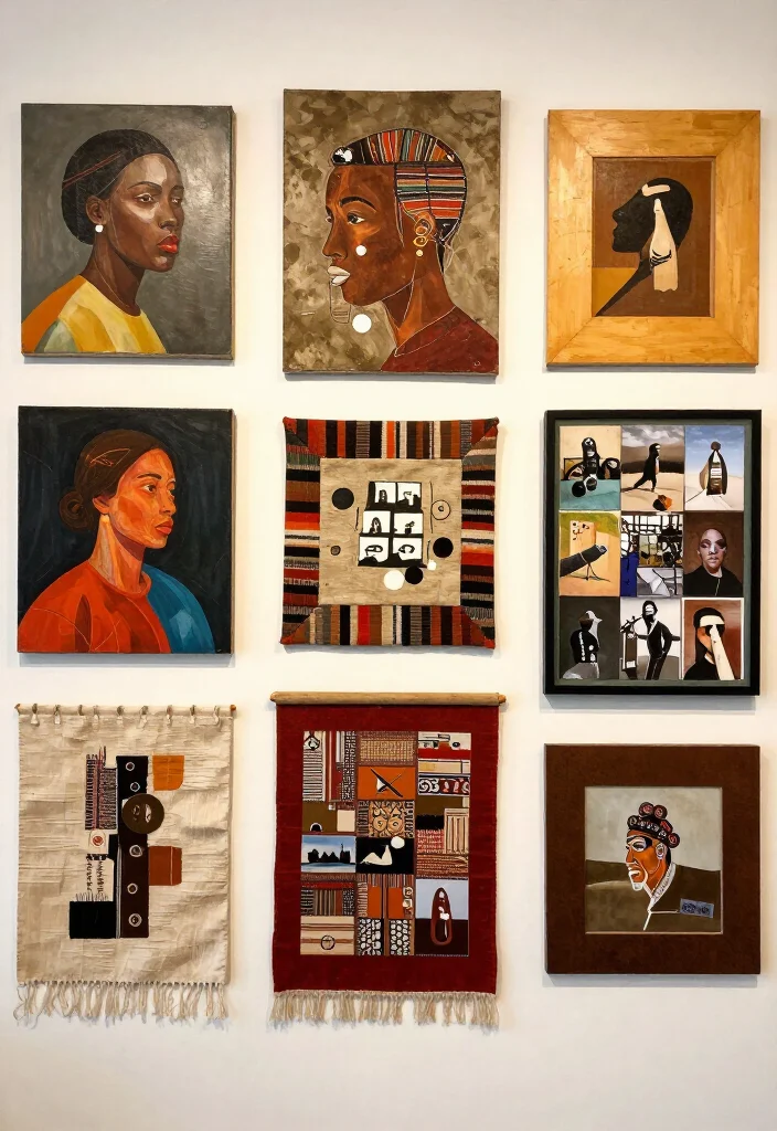 17 Eclectic Gallery Wall Ideas That'll Add a Personal Touch to Any Room (Don't Miss #9!) - 12. Mixed Media Masterpieces 1