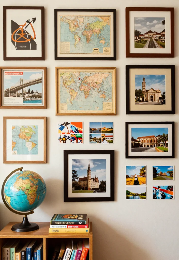 17 Eclectic Gallery Wall Ideas That'll Add a Personal Touch to Any Room (Don't Miss #9!) - 4. Travel-Inspired Wall Art 1