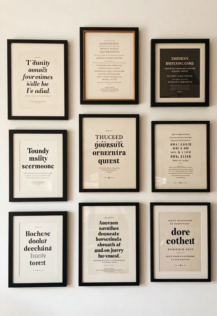 17 Vintage-Inspired Gallery Wall Ideas That'll Make Your Walls Sing! - 10. Vintage Typography Art 1