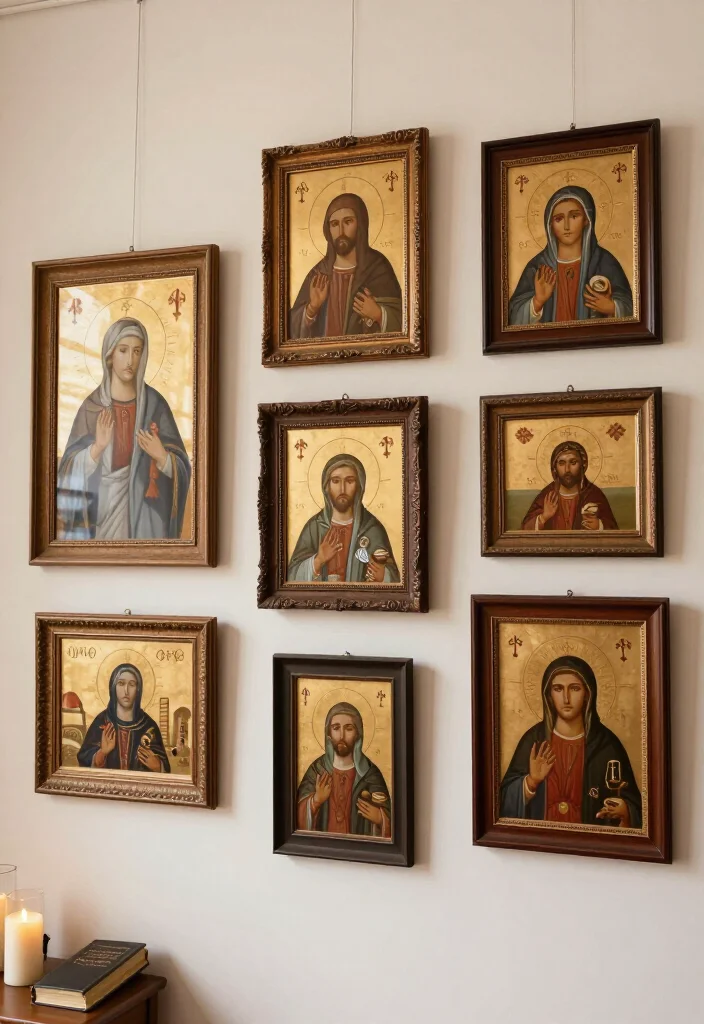 17 Vintage-Inspired Gallery Wall Ideas That'll Make Your Walls Sing! - 13. Vintage Religious Icons 1