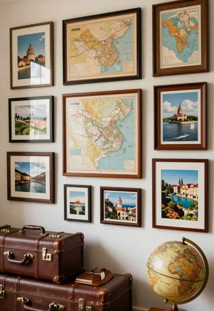 17 Vintage-Inspired Gallery Wall Ideas That'll Make Your Walls Sing! - 4. Retro Travel Memories 1