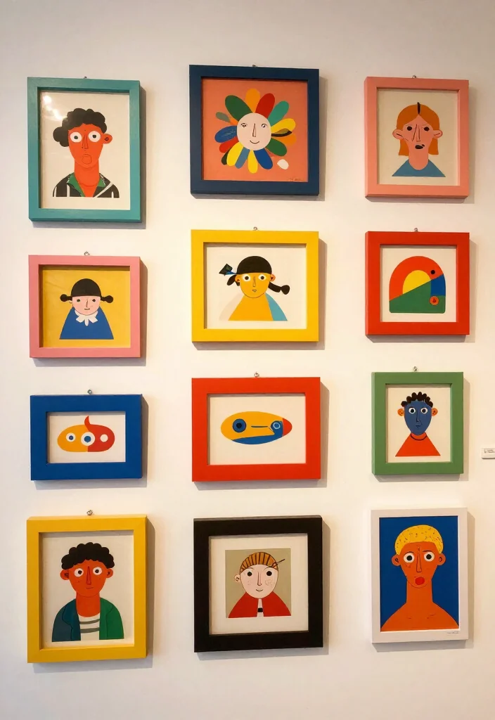17 Vintage-Inspired Gallery Wall Ideas That'll Make Your Walls Sing! - 5. Whimsical Art Frames 1