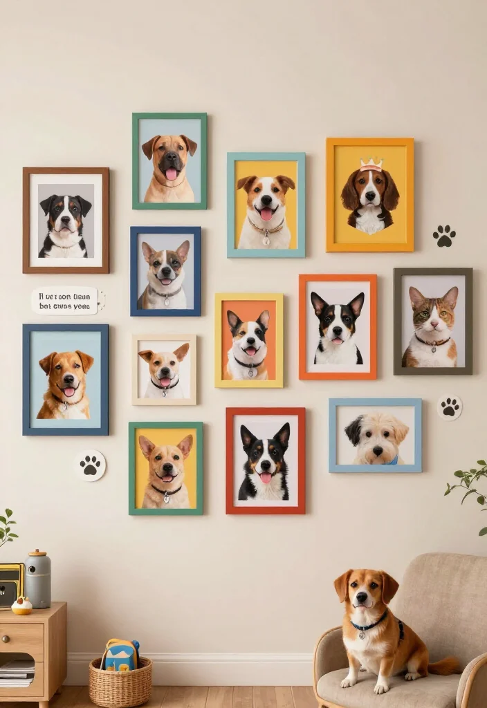 19 Fun Gallery Wall Ideas to Elevate Your Home Decor Game (Don't Miss #8!) - 14. Pet Portraits 1