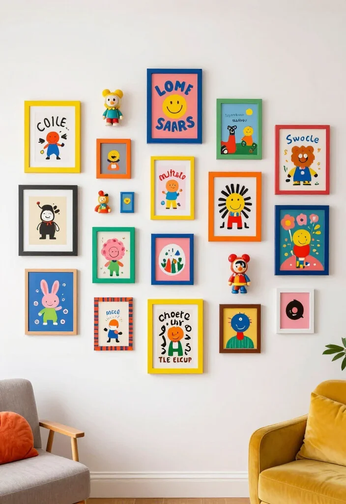 19 Fun Gallery Wall Ideas to Elevate Your Home Decor Game (Don't Miss #8!) - 17. Whimsical and Fun Themes 1