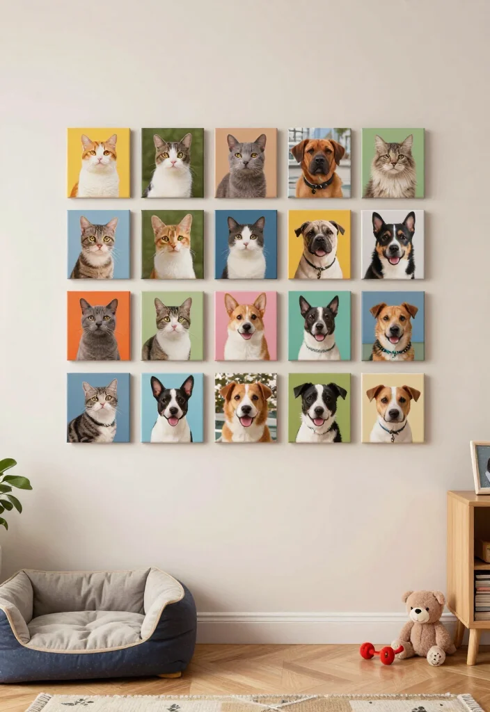 20 Affordable Mixtiles Photo Wall Ideas That Look Like a Million Bucks! - 14. The Pet Lover's Paradise 1