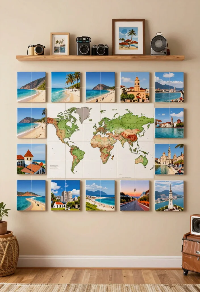 20 Affordable Mixtiles Photo Wall Ideas That Look Like a Million Bucks! - 3. The Travel Memories Collection 1