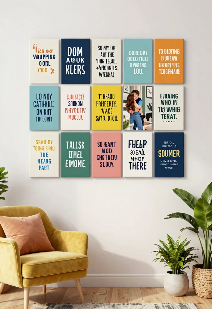 20 Affordable Mixtiles Photo Wall Ideas That Look Like a Million Bucks! - 6. Inspirational Quotes Wall 1