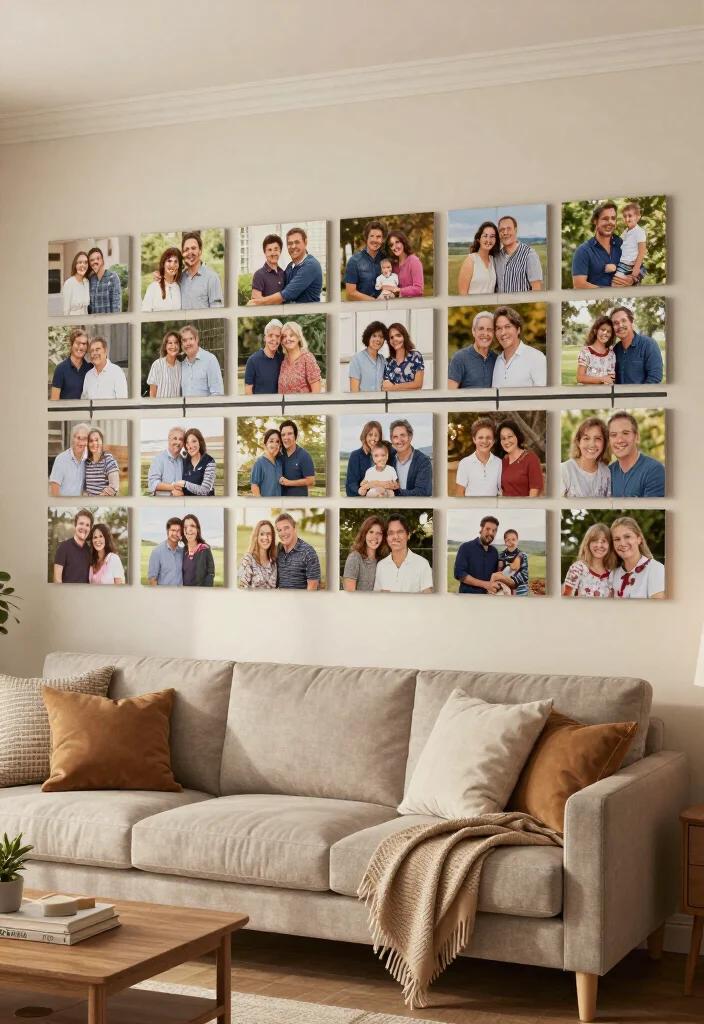 20 Affordable Mixtiles Photo Wall Ideas That Look Like a Million Bucks! - 7. The Family Timeline 1