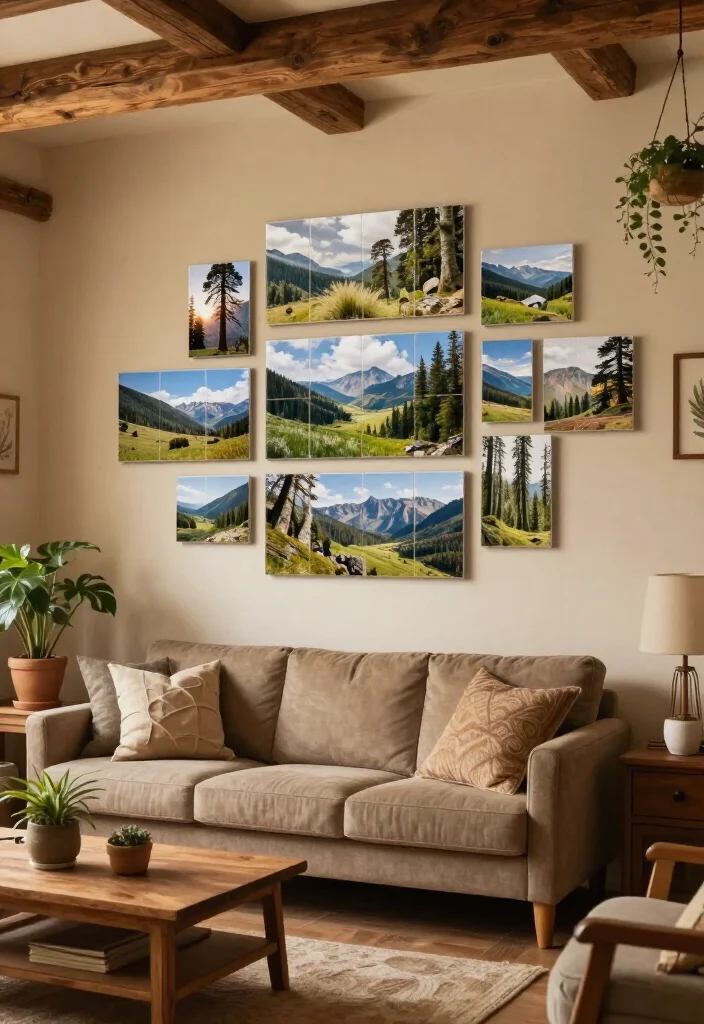 20 Affordable Mixtiles Photo Wall Ideas That Look Like a Million Bucks! - 9. The Rustic Charm 1