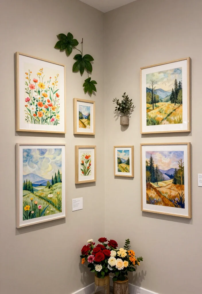 20 Corner Wall Gallery Ideas That Will Make You the Envy of Your Friends! - 18. Seasonal Styles 1