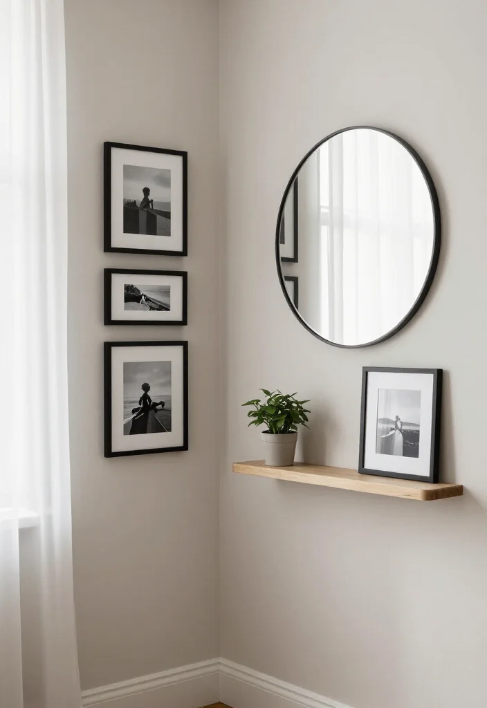 20 Corner Wall Gallery Ideas That Will Make You the Envy of Your Friends! - 2. Minimalist Chic 1