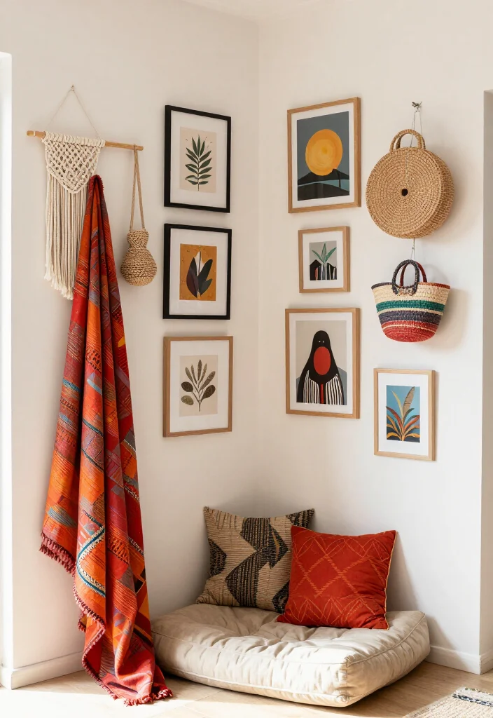 20 Corner Wall Gallery Ideas That Will Make You the Envy of Your Friends! - 3. Bohemian Vibes 1