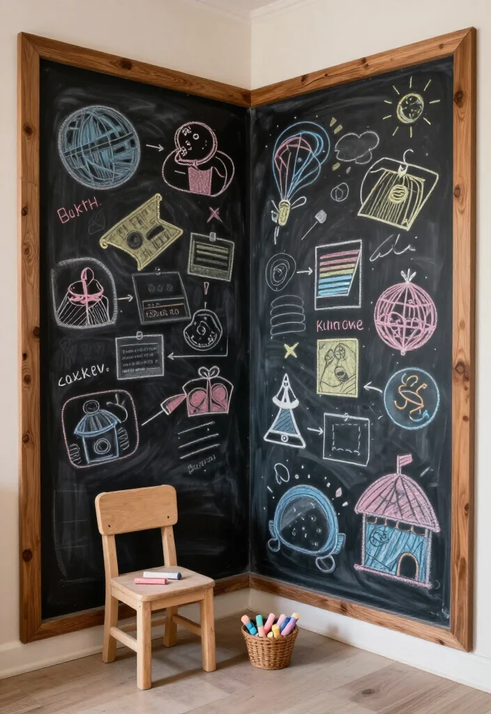 20 Creative Corner Wall Decor Ideas You Won't Believe Exist! - 12. Creative Chalkboard Wall 1