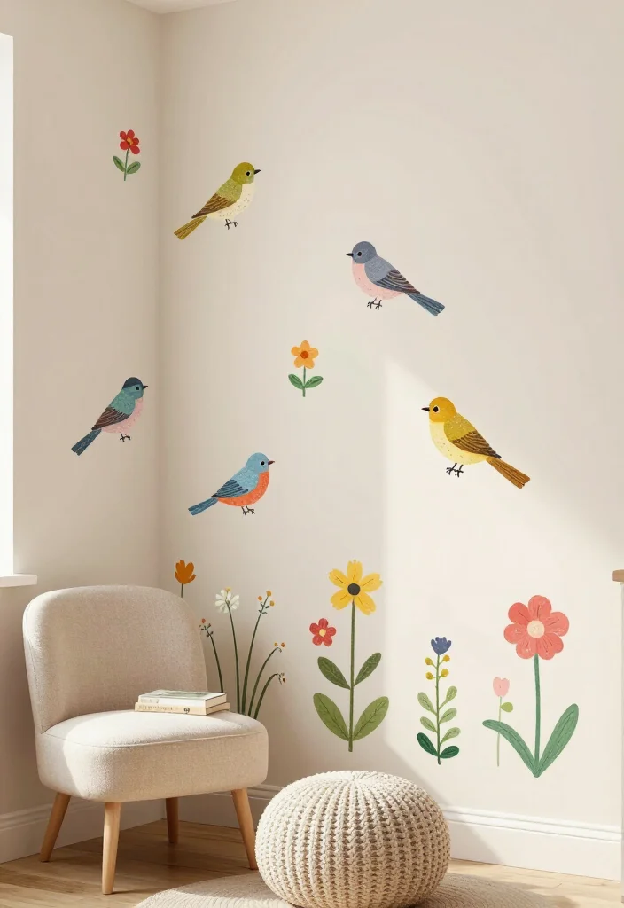 20 Creative Corner Wall Decor Ideas You Won't Believe Exist! - 13. Whimsical Wall Decals 1