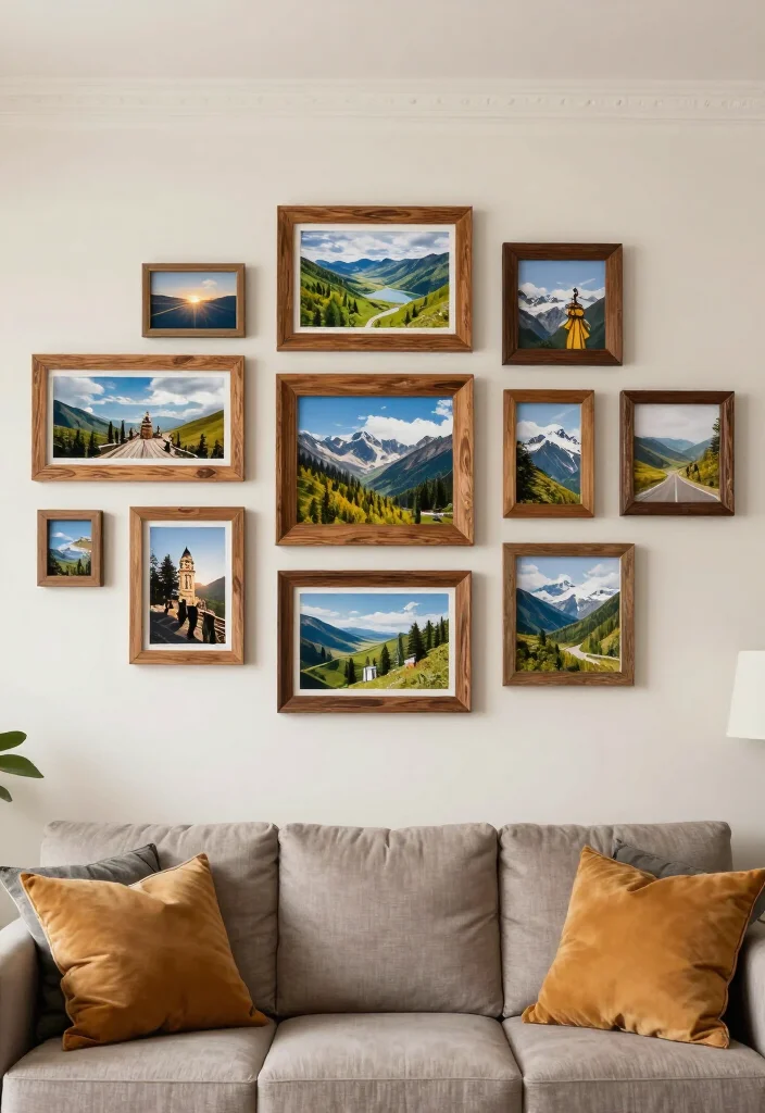 20 Stunning Picture Wall Ideas for Your Living Room That Will Steal the Show! - 7. Themed Collections 1
