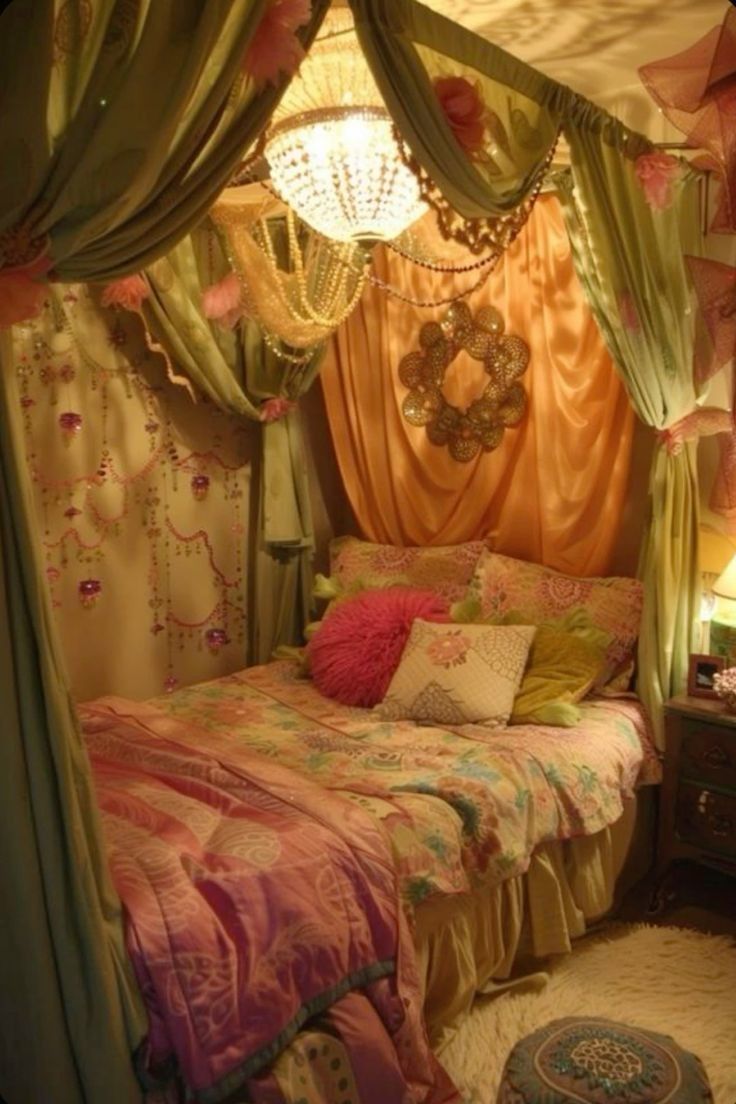 20 Vampy Romantic Room Ideas That'll Make You Feel Like You're in a Tim Burton Film! - 11. Whimsical Canopy Beds 1