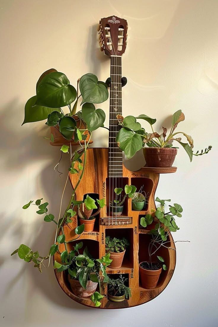 20 Vampy Romantic Room Ideas That'll Make You Feel Like You're in a Tim Burton Film! - 16. Vintage Musical Instruments 1