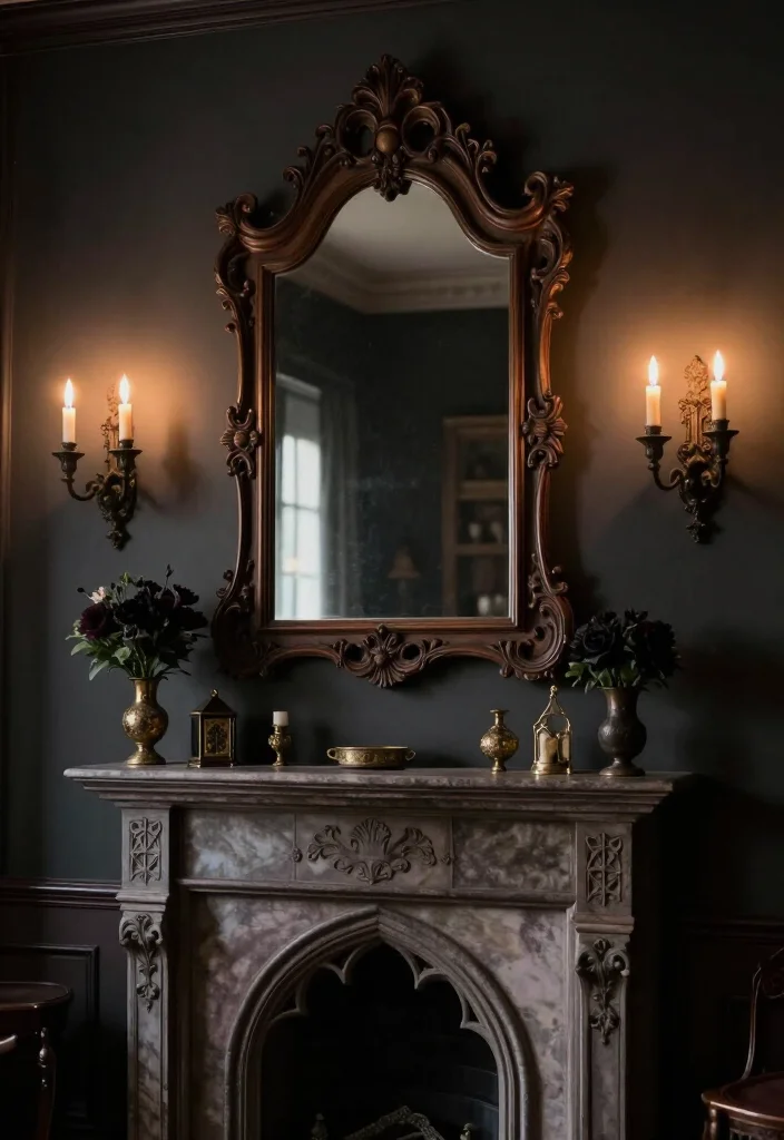 20 Vampy Romantic Room Ideas That'll Make You Feel Like You're in a Tim Burton Film! - 2. Ornate Mirrors 1